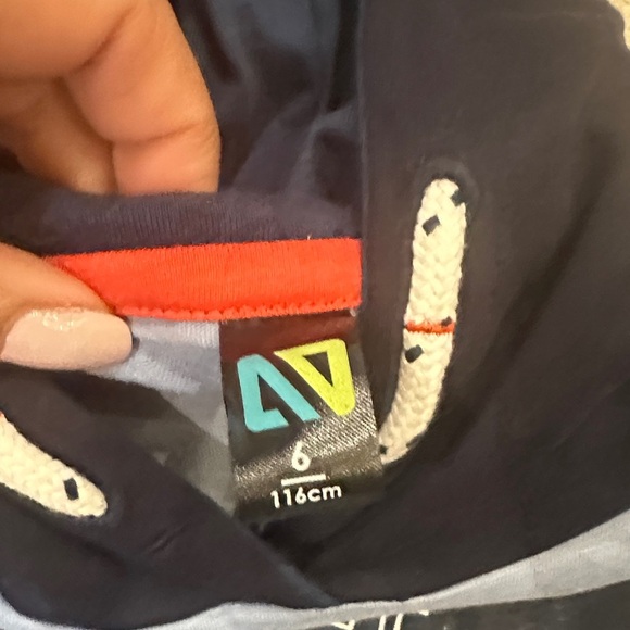 Kids Blue and Black Hoodie 100% cotton - Picture 5 of 6